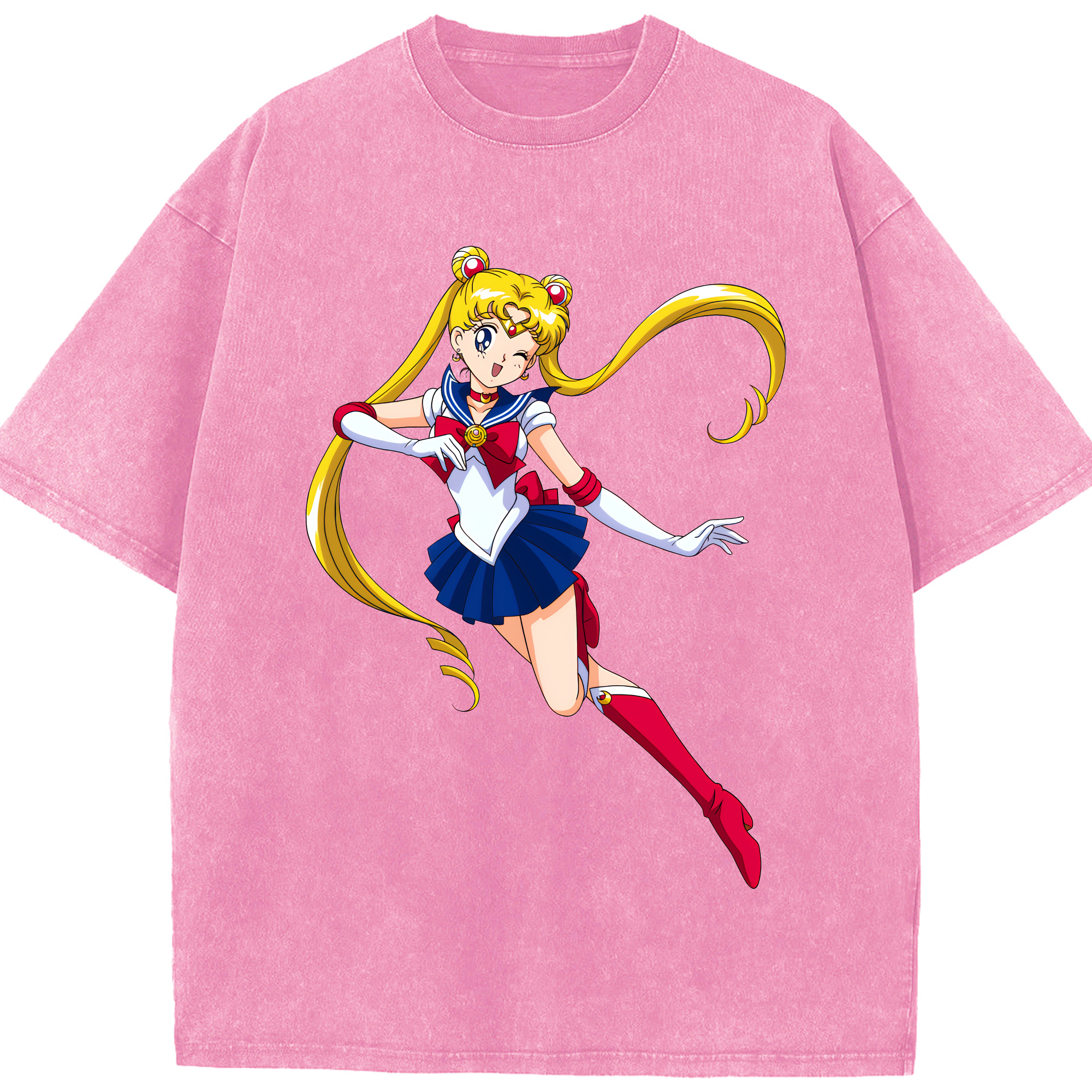 （画像用） 美少女戦士セーラームーン 月野 うさぎ つきの うさぎ Sailor Moon Tsukino Usagi 綿100% ヴィンテージ風 半袖Tシャツ（フロントプリント）